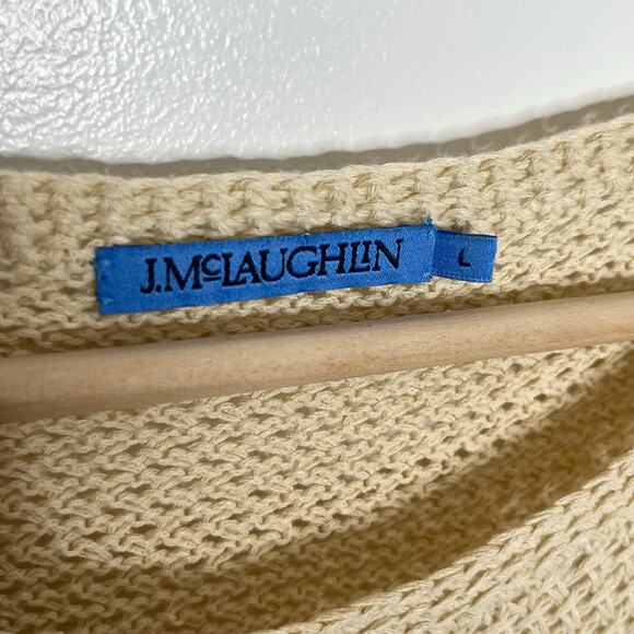 J. McLaughlin Long Sleeve Donna Sweater Womens Large Beige Linen Blend Neutral - Picture 7 of 10